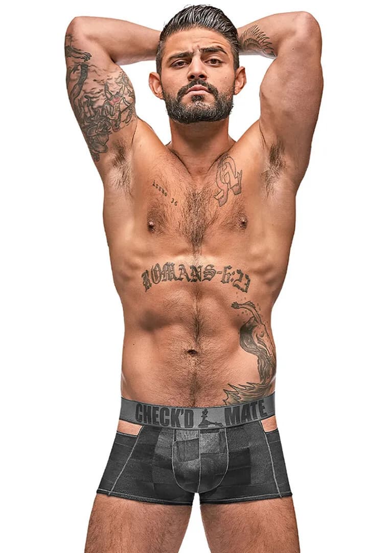 Male Power Cutout Shorts - S - Zwart