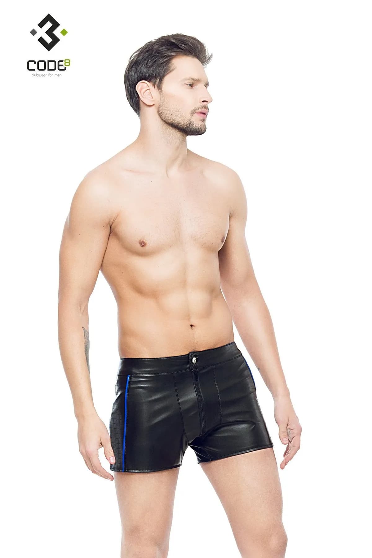 Heren short Zwart/Blauw (3XL)