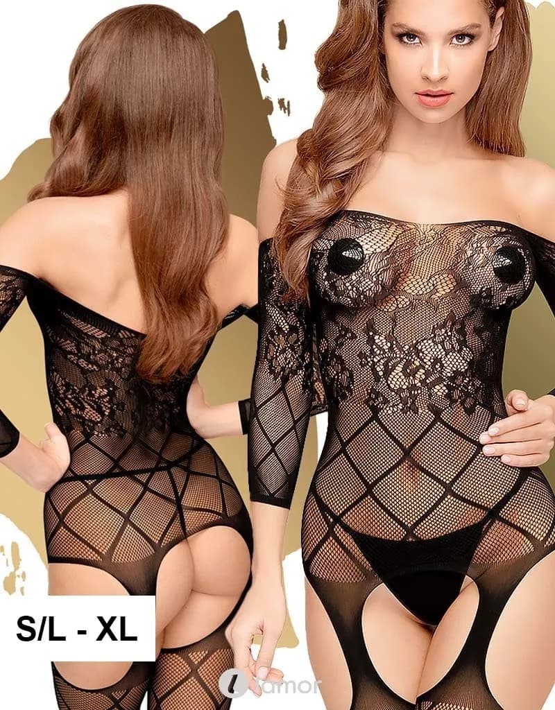 Zwarte bodystocking Top-Notch