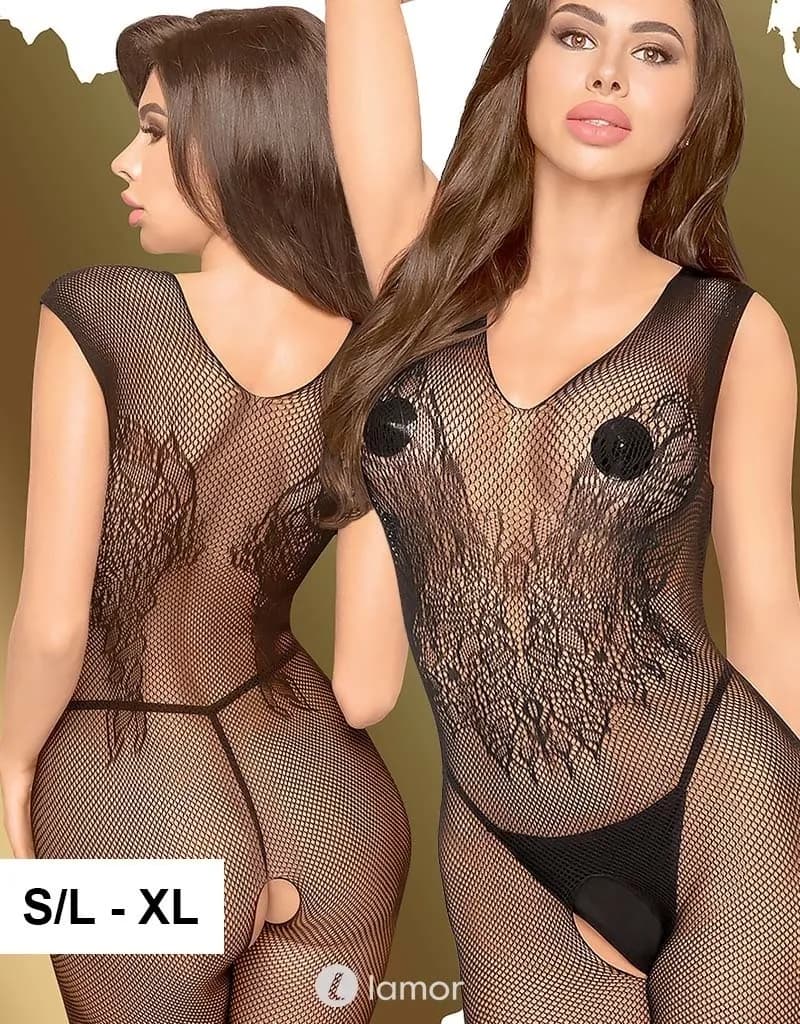 Zwarte bodystocking Wild Catch