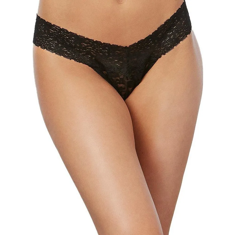 Dreamgirl Lace Thong - One Size - Zwart