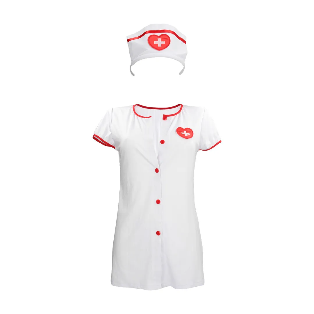 S-Line by Shots Verpleegster Kostuum - S/M - Wit