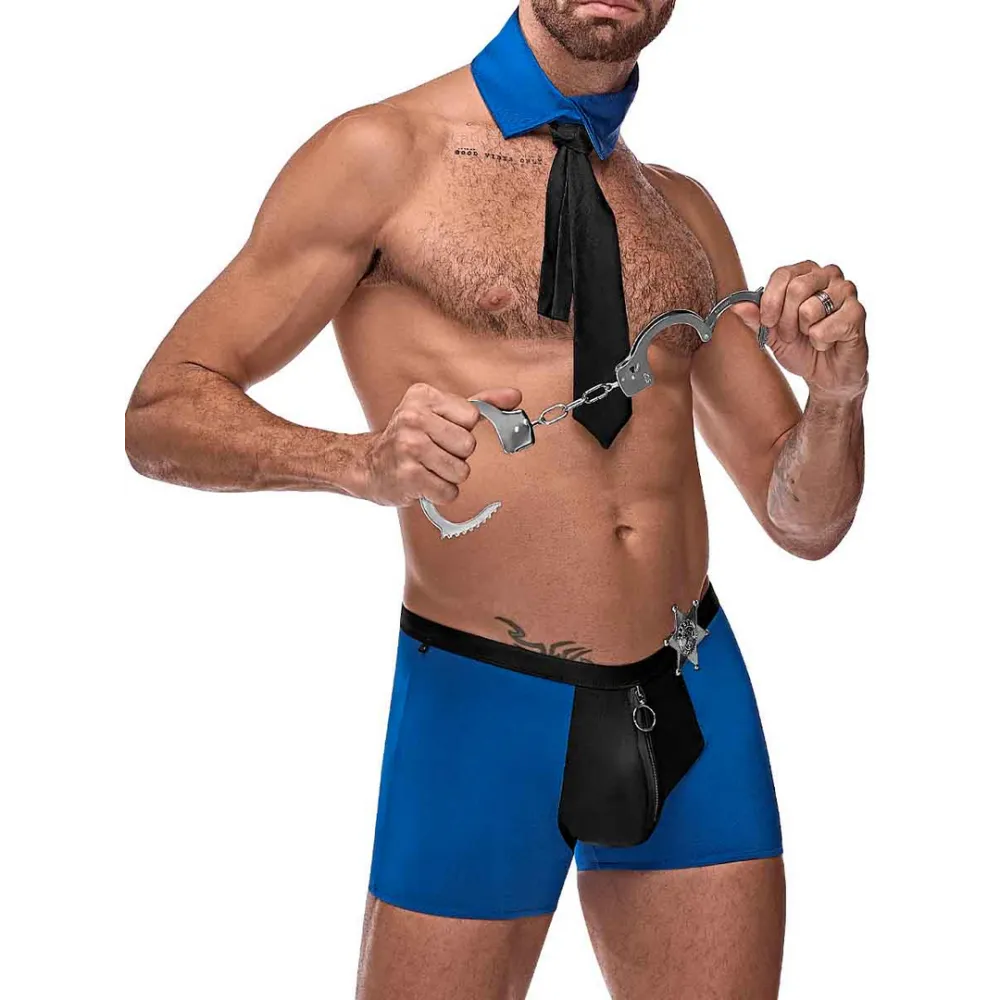 Male Power Officer Frisk-Em Kostuum - S/M