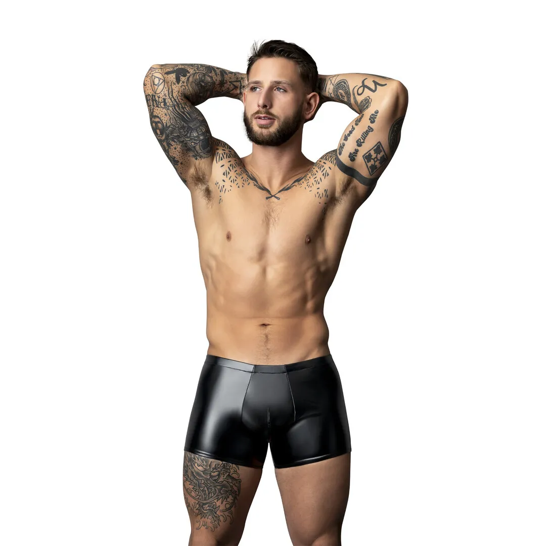 Male Power Wetlook Pouch Short - L - Zwart