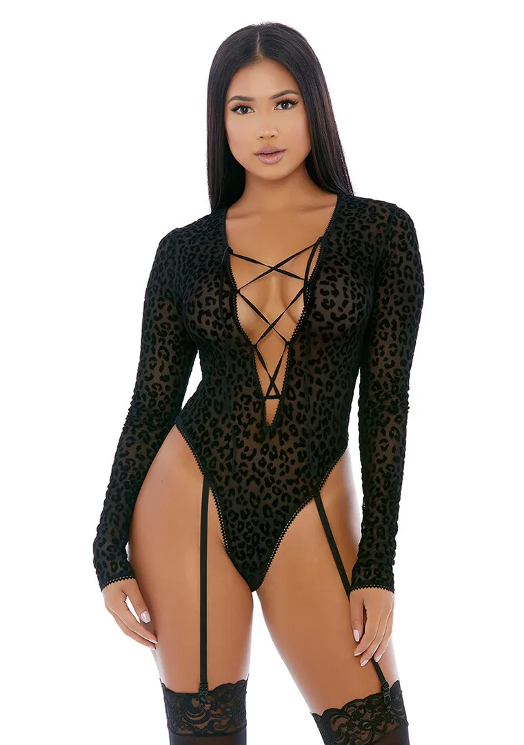 Forplay Feline - Verlangende Teddy met Lange Mouwen - XL