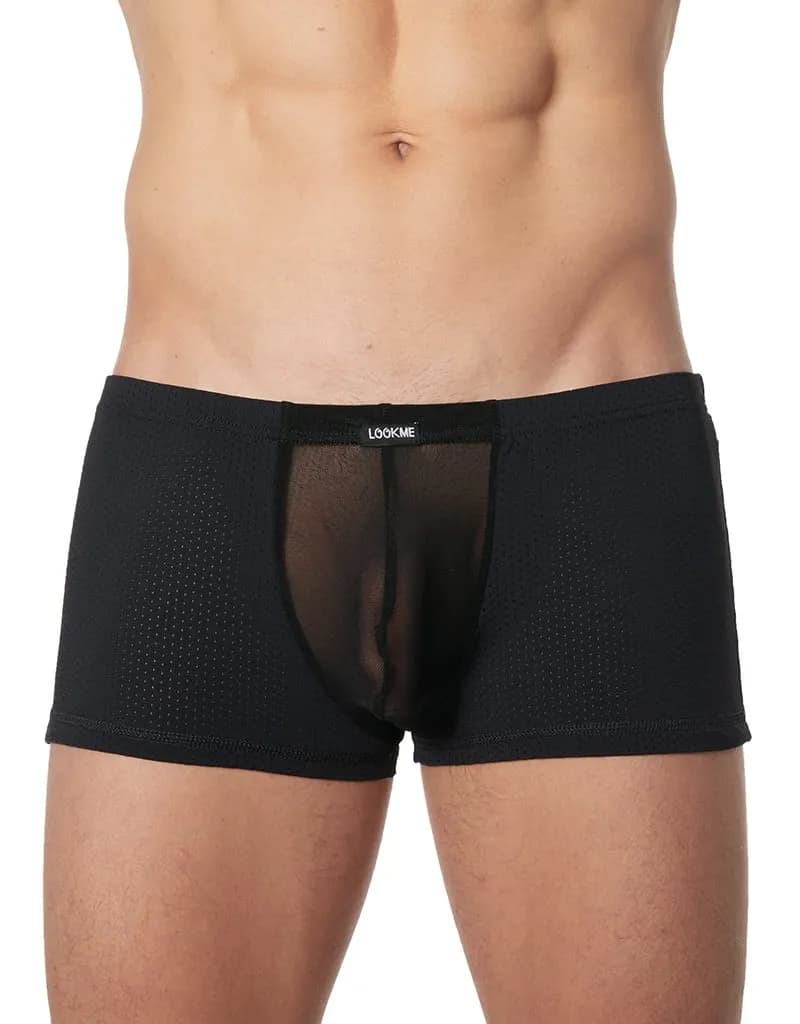 Heren boxer in geperforeerde stof en tulle (S)
