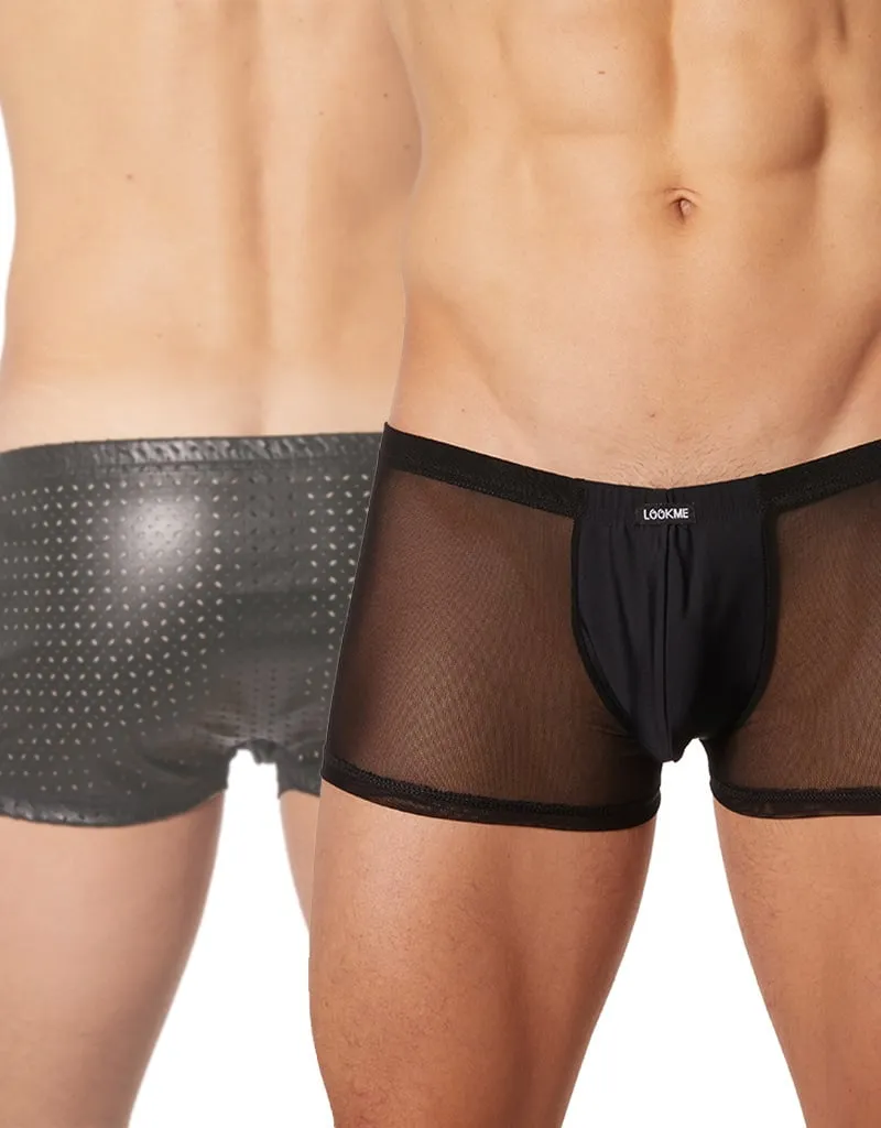 Heren boxer met transparante delen (S )