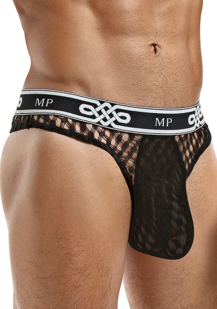 Male Power Lo Rise Thong - S/M - Zwart
