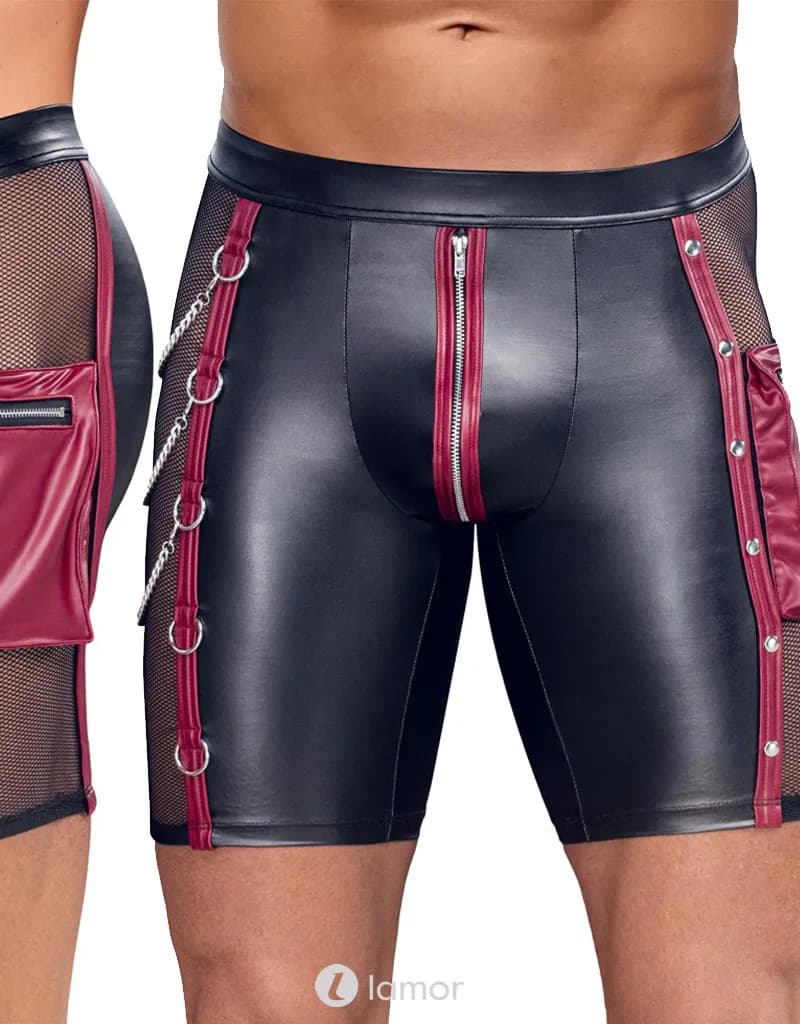 Zwarte/rode mattlook short