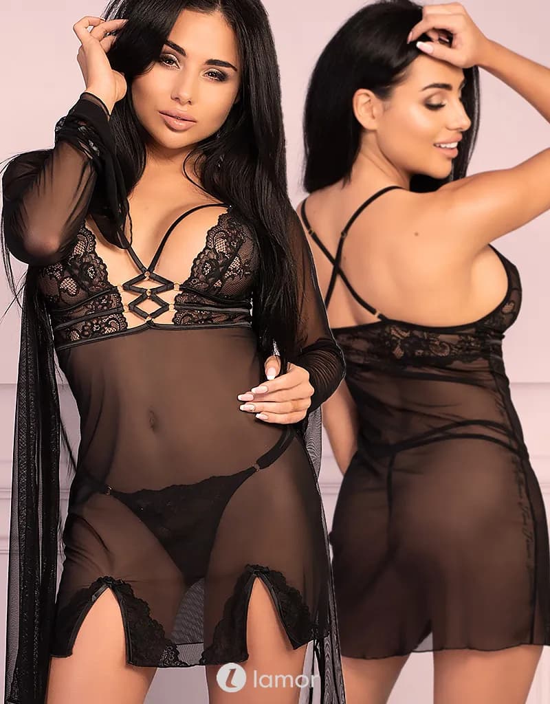 Zwarte chemise Nonana