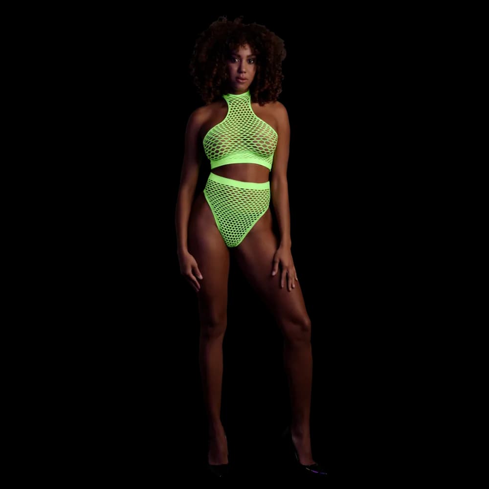 Ouch! by Shots Turtle Neck en High Waist Slip - One Size - Neon Groen