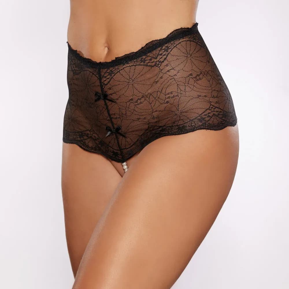 Allure Passion and Pearl - Pareltanga - Één maat - Zwart